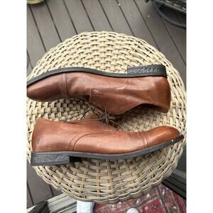 Frye Paul Bal Oxford Men's Size 13 D Dress Shoes Brown Leather Cognac Cap Toe